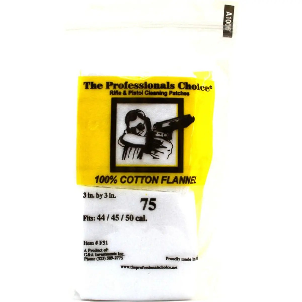 Square Flannel Patch: .44, .45, .50 Cal. 1