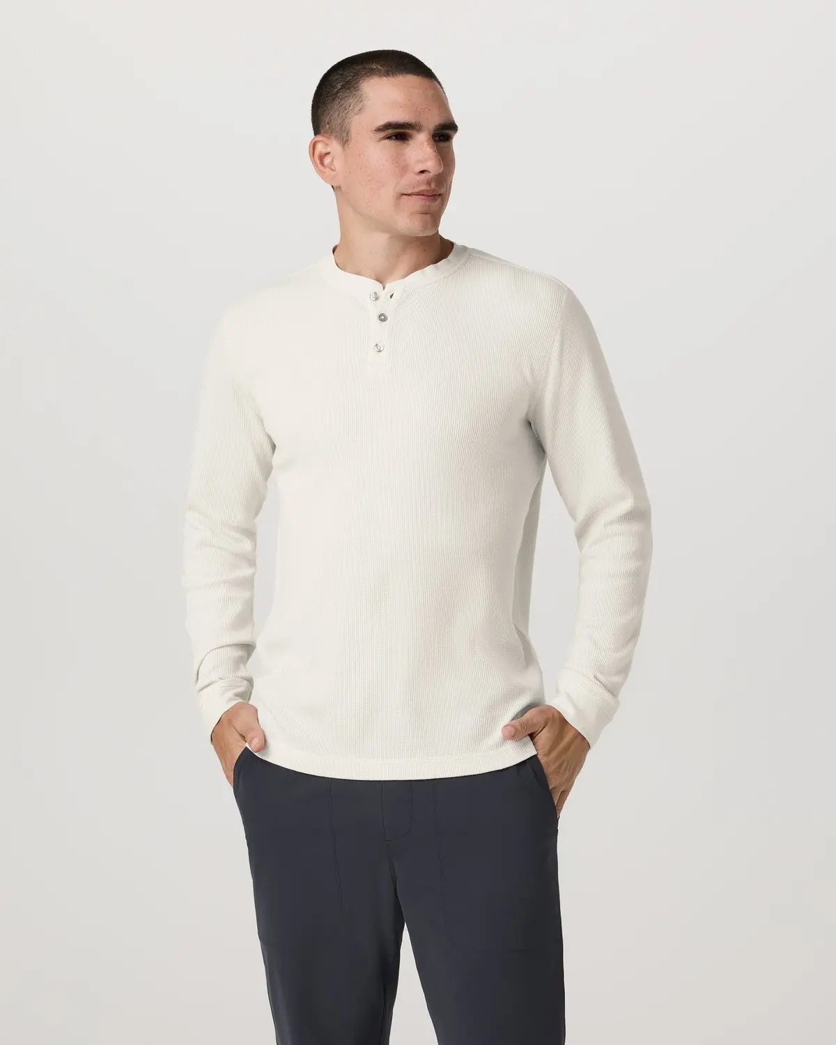 Men's Waffle Henley 1