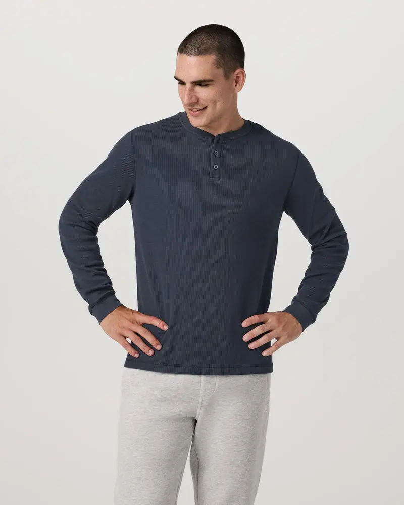Men's Waffle Henley 1