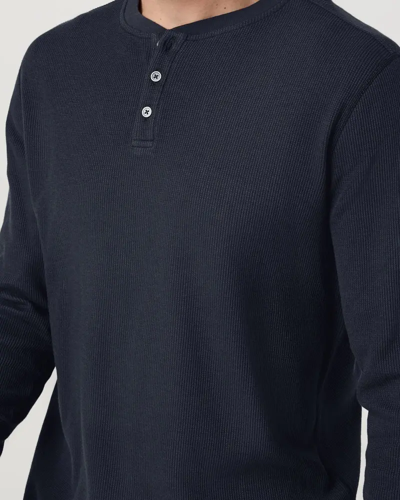 Men's Waffle Henley 3