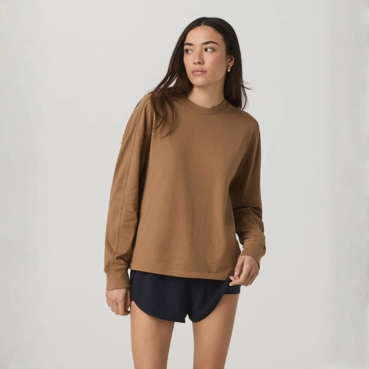 Women's Long Sleeve Heavyweight Cotton Tee 1