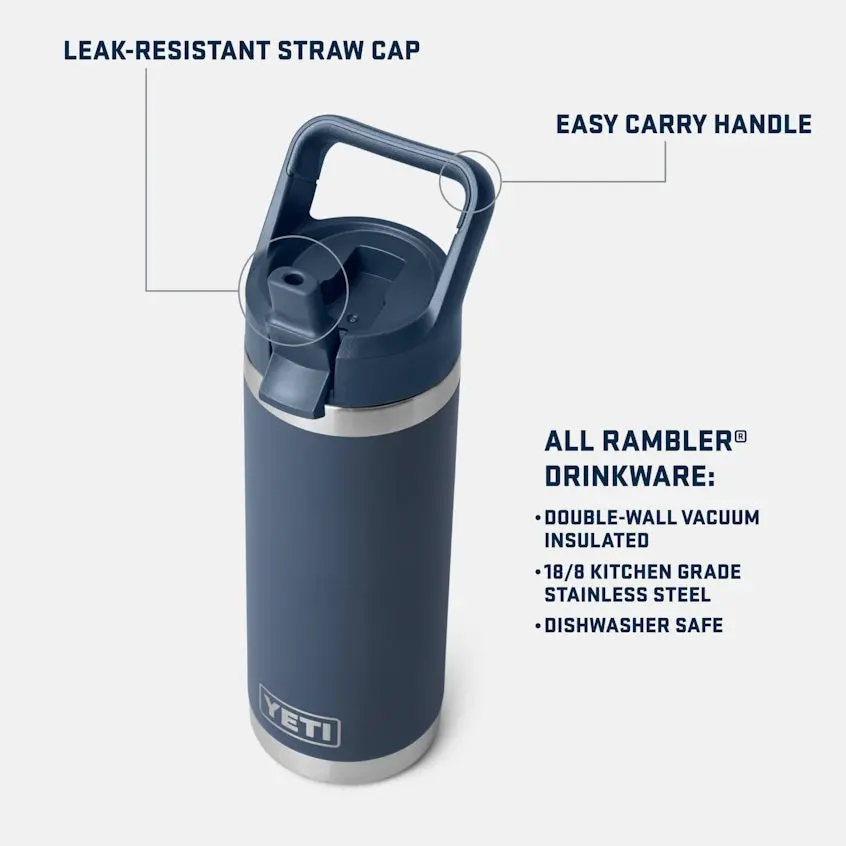 Rambler 18 Oz. Water Bottle With Color-Matched Straw Cap 2