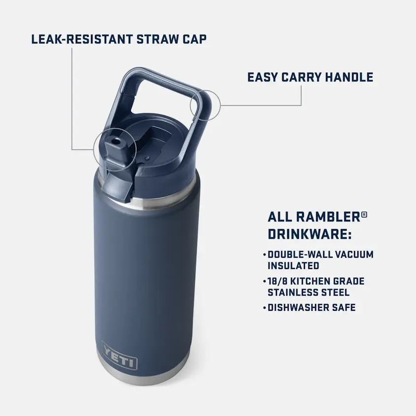 Rambler 26 Oz. Water Bottle With Color-Matched Straw Cap 2