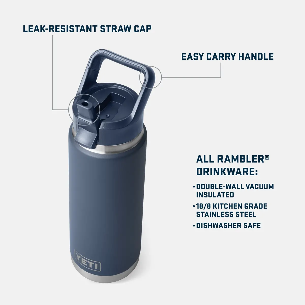Rambler 26 Oz. Water Bottle With Color-Matched Straw Cap 2