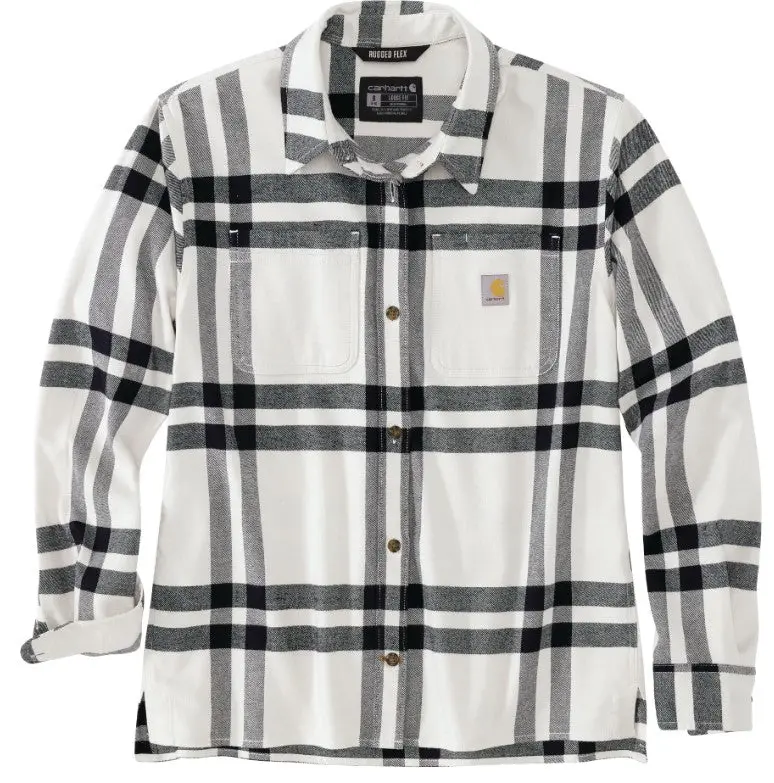 Women's Rugged Flex Loose Fit Midweight Flannel Long-Sleeve Plaid Shirt 1