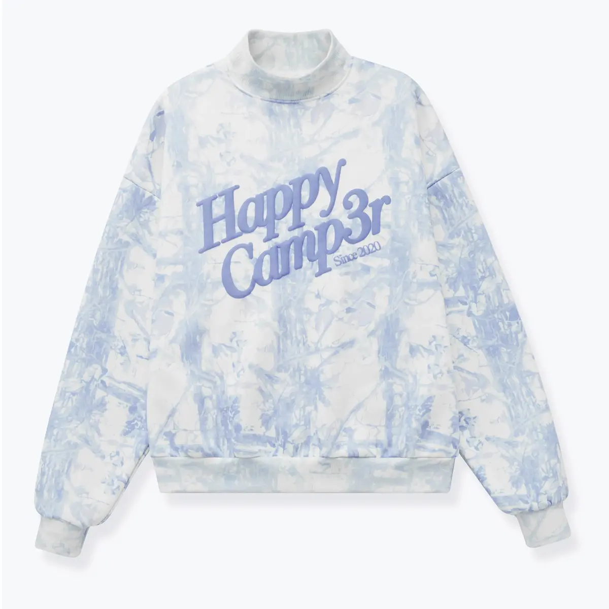 Women's Blue Camo Mockneck Sweatshirt 1
