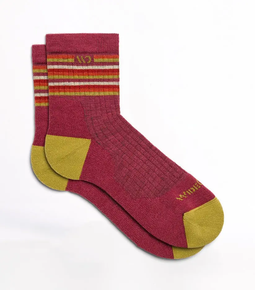 Women's Multi Stripe Cushioned Quarter Sock 1