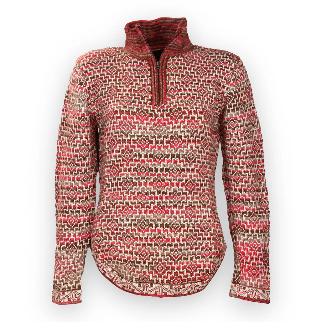 Women`S Chachani Alpaca Quarter Zip Sweater 1