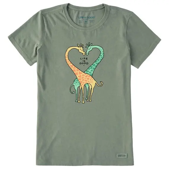 Women's Giraffe Heart Short Sleeve Crusher Shirt 1
