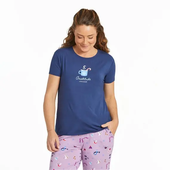 Women's Gratitude Mug Lightweight Sleep Tee Shirt 1