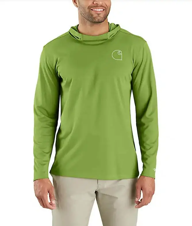 Men's Force Sun Defender Lightweight Long-Sleeve Hooded Logo Graphic T-Shirt 1