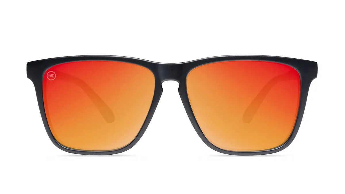 Matte Black / Red Sunset Fast Lanes Polarized Sunglasses 2