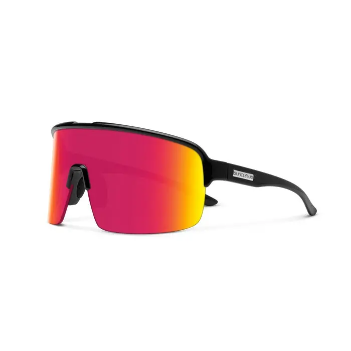 Amplify Black Frame With Polarized Red Mirror Lens Sunglasses 1