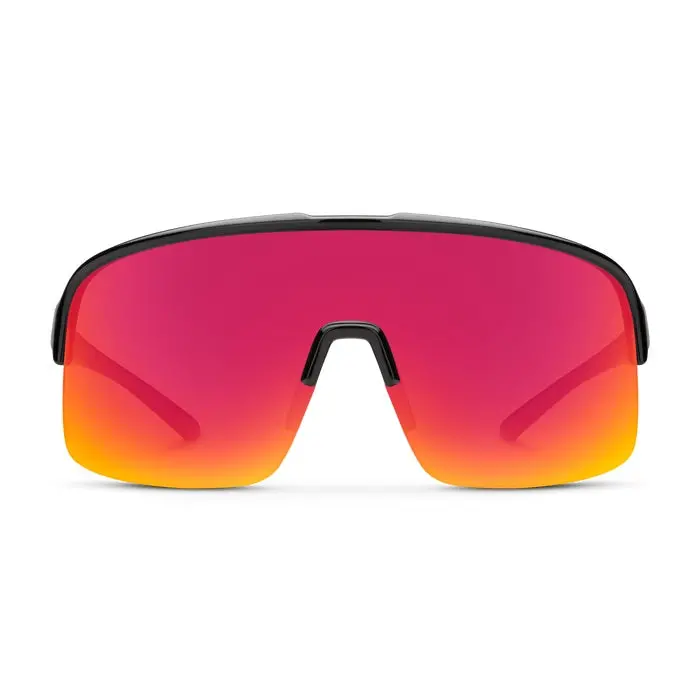 Amplify Black Frame With Polarized Red Mirror Lens Sunglasses 2