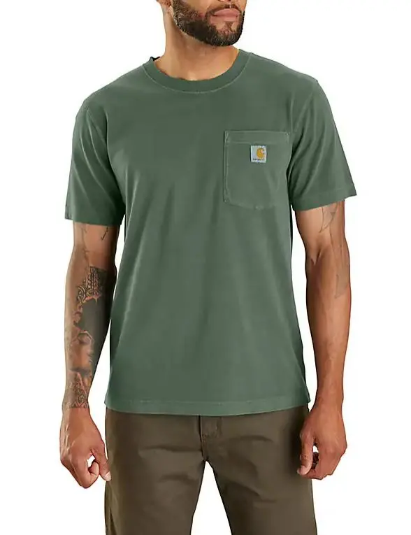 Relaxed Fit Lightweight Short-Sleeve Garment Dyed Pocket T-Shirt 1
