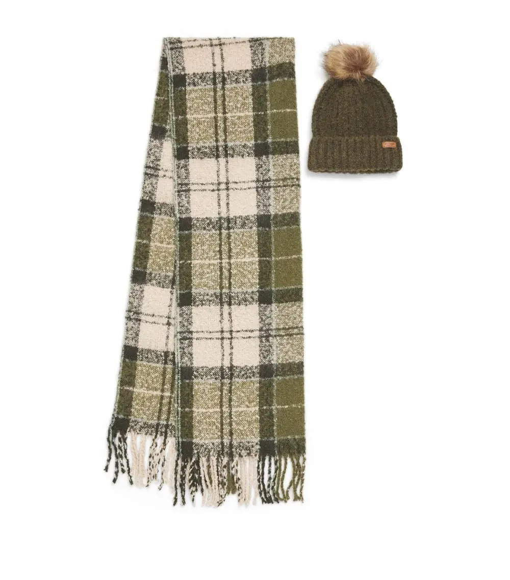 Women's Saltburn Beanie & Tartan Scarf Set 1
