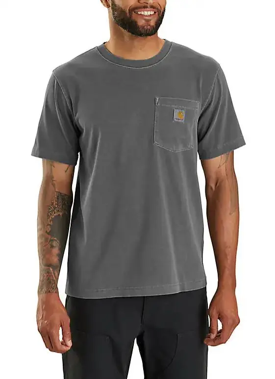 Relaxed Fit Lightweight Short-Sleeve Garment Dyed Pocket T-Shirt 1
