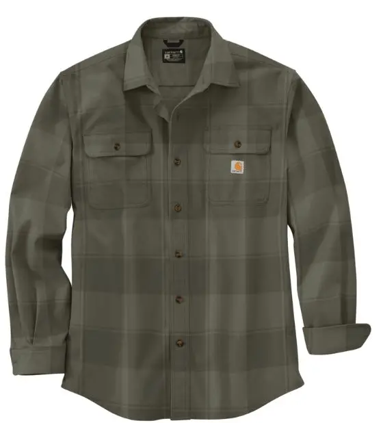 Loose Fit Heavy Weight Flannel Long-Sleeve Plaid Shirt - (Tall) 1