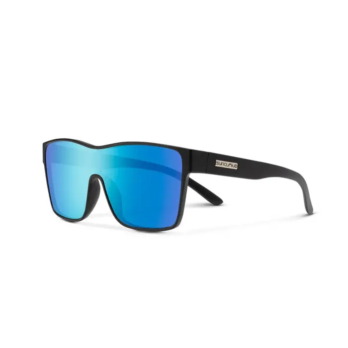 Biff Matte Black Frame With Polarized Blue Mirror Lens Sunglasses 1