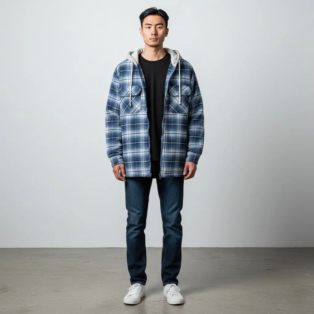 Men's Bison Zip Front Quilted Flannel 1
