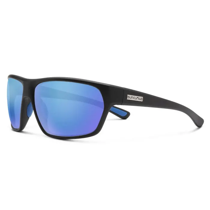 Boone Matte Black Frame With Polarized Blue Mirror Lens Sunglasses 1