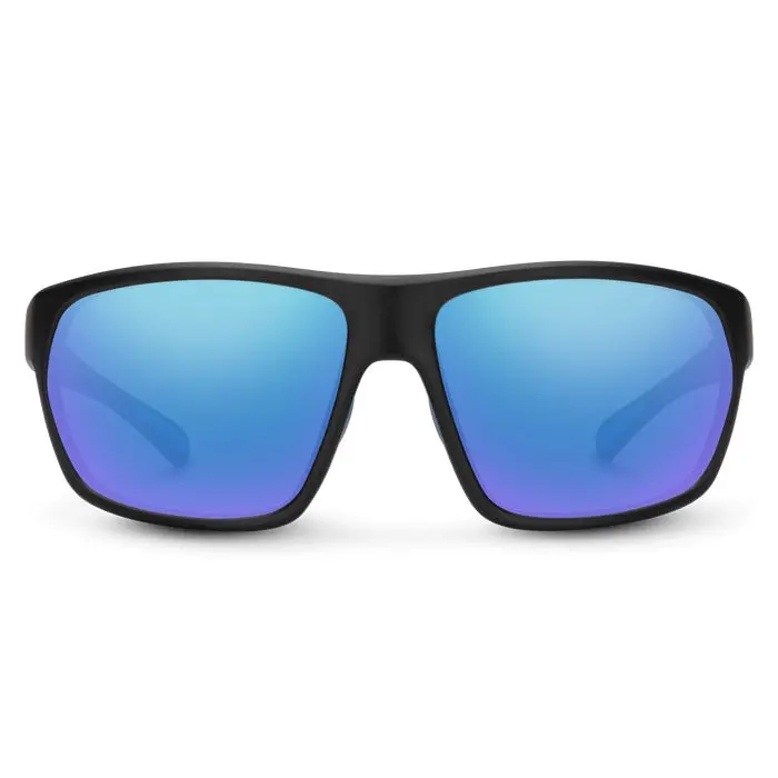 Boone Matte Black Frame With Polarized Blue Mirror Lens Sunglasses 2