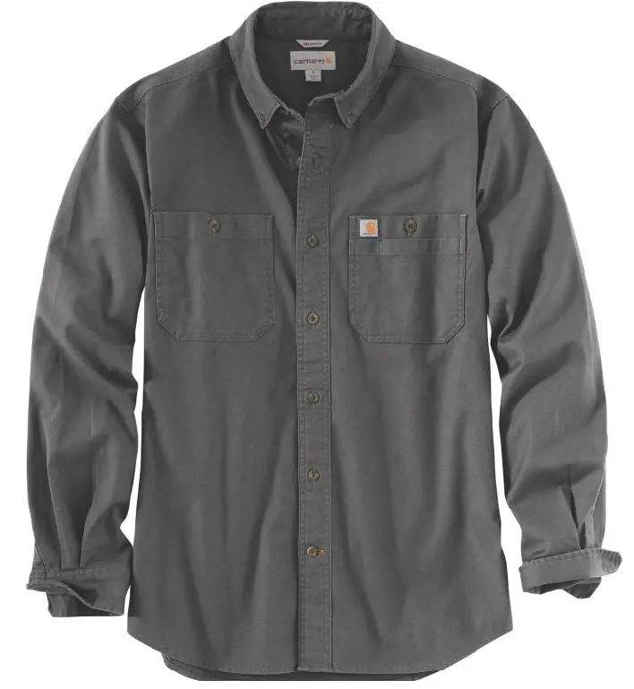 Men's Rugged Flex Relaxed Fit Midweight Canvas Long-Sleeve Shirt 1