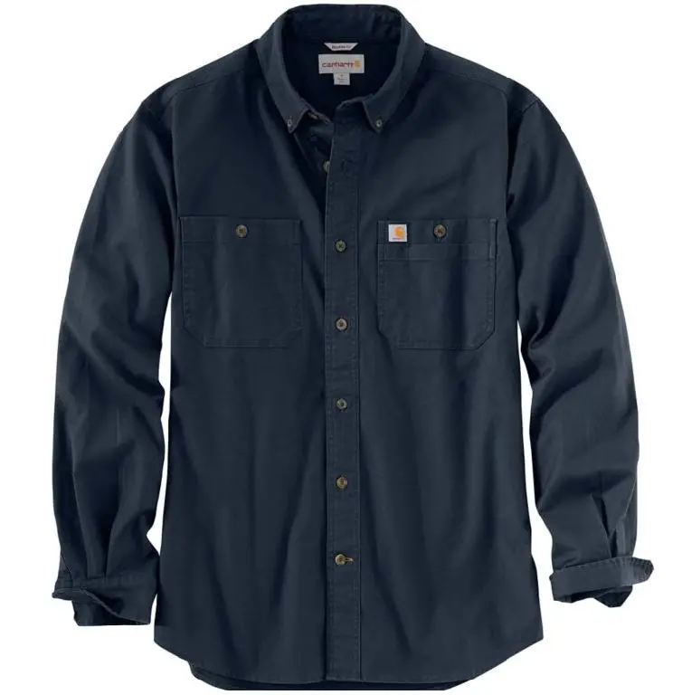 Men's Rugged Flex Relaxed Fit Midweight Canvas Long-Sleeve Shirt 1