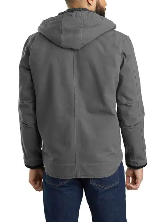 Relaxed Fit Washed Duck Sherpa-Lined Utility Jacket 2