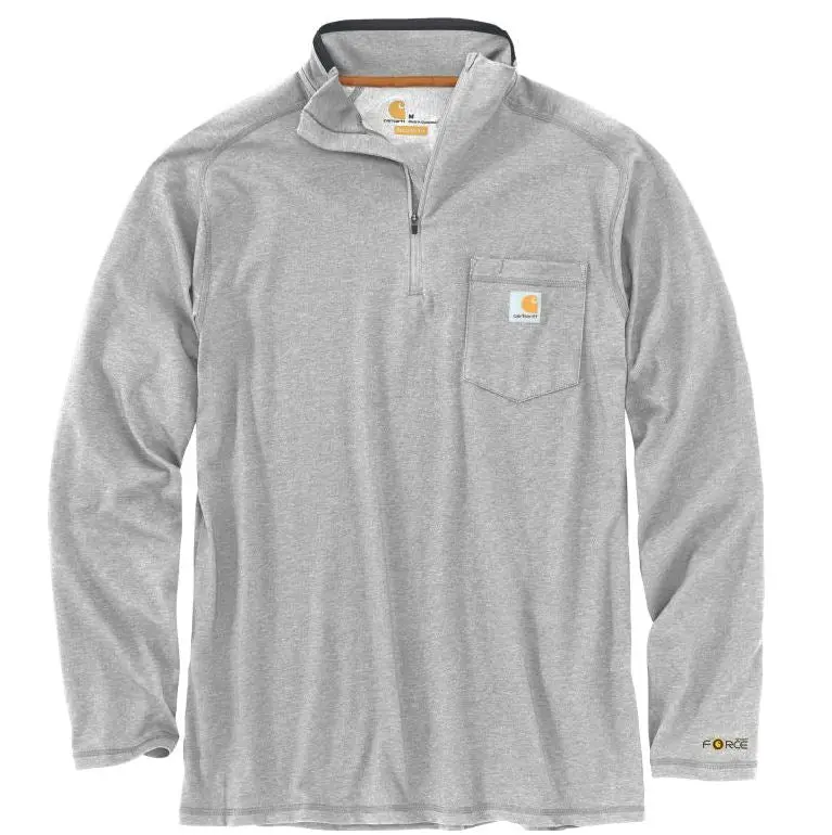 Men's Force Relaxed Fit Midweight Long-Sleeve Quarter-Zip Pocket T-Shirt 1