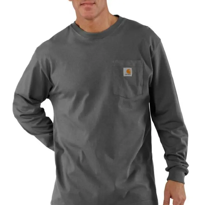 Men's Loose Fit Heavyweight Long-Sleeve Pocket T-Shirt 2