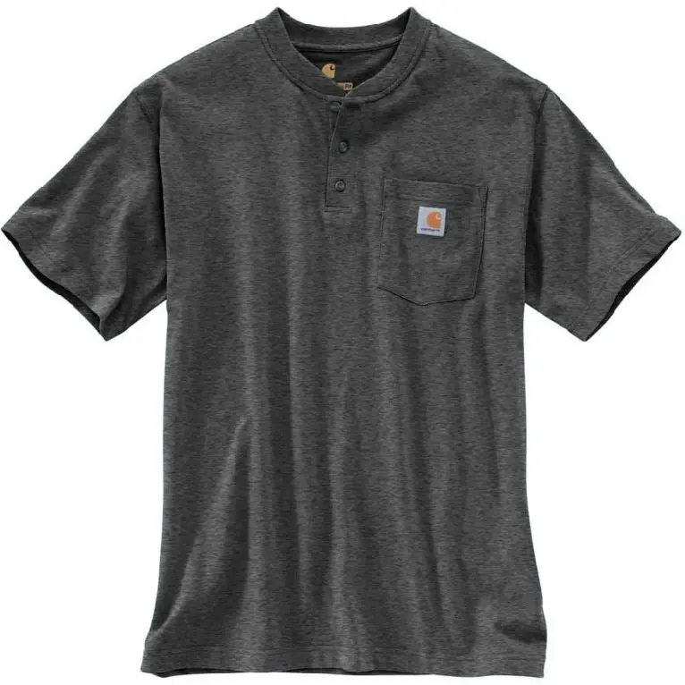 Men's Loose Fit Heavyweight Short-Sleeve Pocket Henley T-Shirt 1