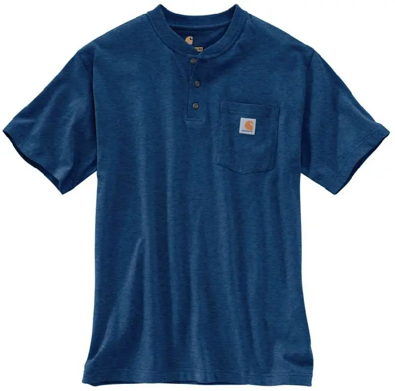 Men's Loose Fit Heavyweight Short-Sleeve Pocket Henley T-Shirt 1