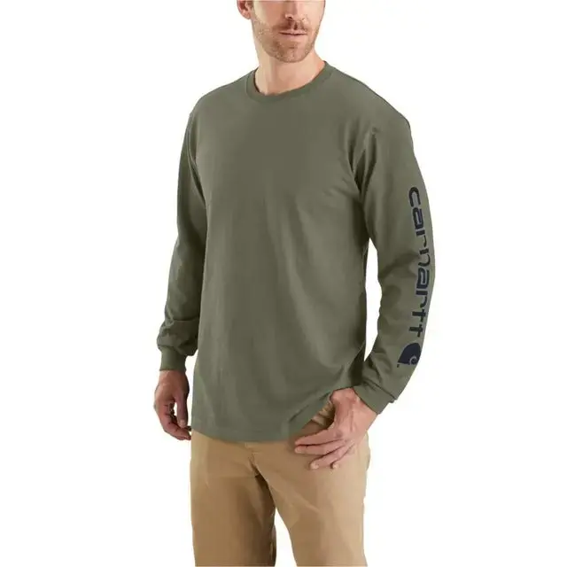 Men's Loose Fit Heavyweight Long-Sleeve Logo Sleeve Graphic T-Shirt 1