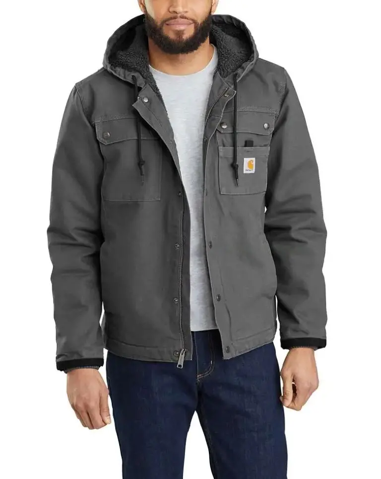 Relaxed Fit Washed Duck Sherpa-Lined Utility Jacket 1
