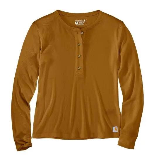 Women's Tencel™ Fiber Series Relaxed Fit Long-Sleeve Ribbed Henley Shirt 1