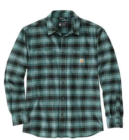 Men's Rugged Flex Relaxed Fit Midweight Flannel Long-Sleeve Plaid Shirt 1
