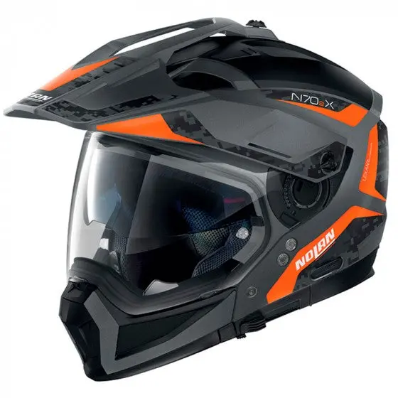 Cascos Offroad Nolan N70-2X Torpedo N-Com Flat White/Lava 1