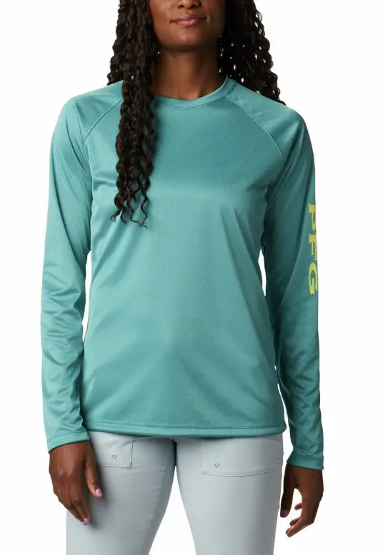 Women's Pfg Tidal Tee Heather Long Sleeve Shirt 1