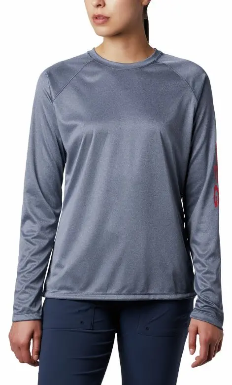 Women's Pfg Tidal Tee Heather Long Sleeve Shirt 1