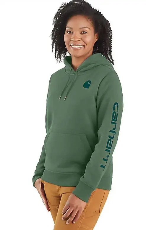 Women's Relaxed Fit Midweight Logo Sleeve Graphic Sweatshirt 1