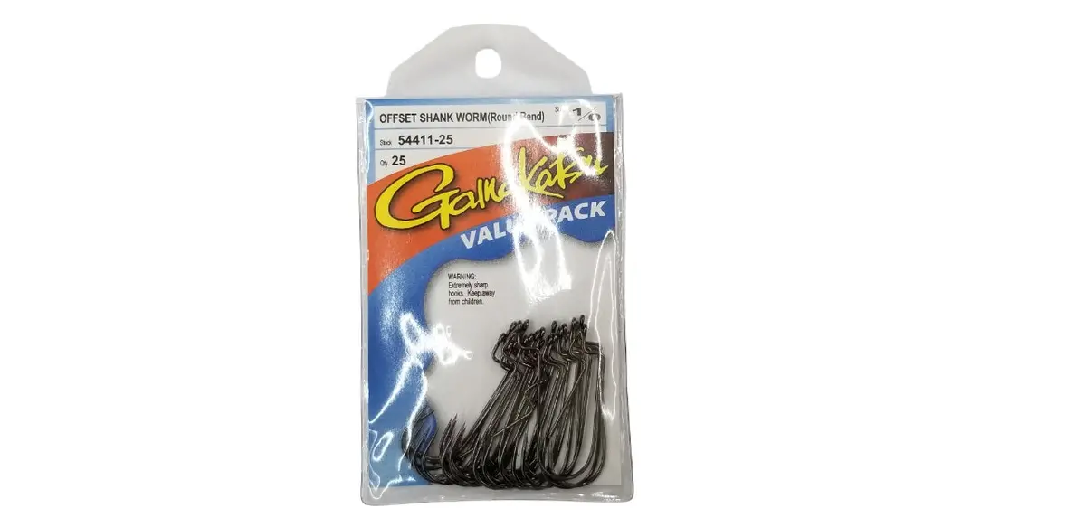 Offset Shank Round Bend Worm Hook - 1/0 (25 Pack) 1