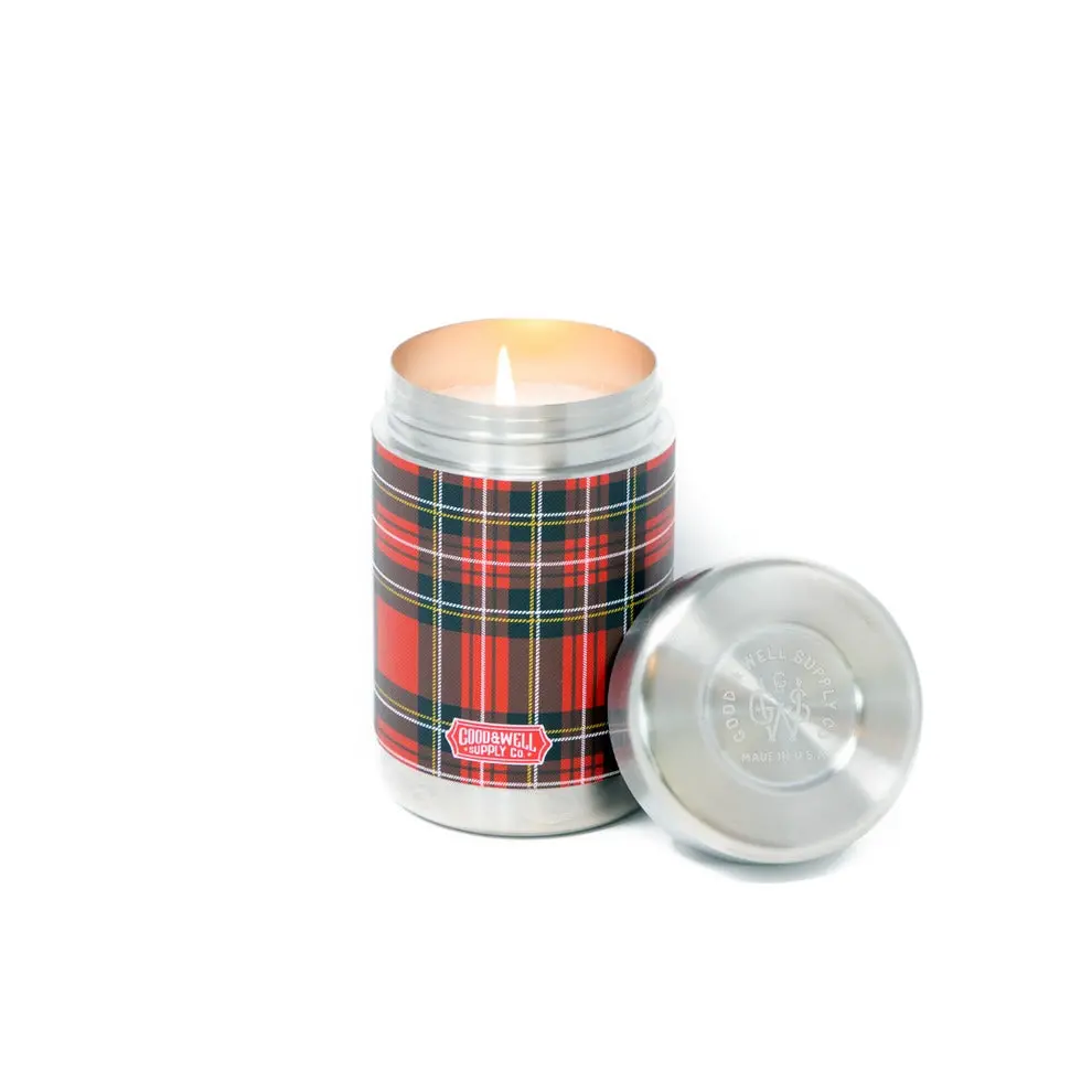 Plaid Vintage Canteen Candle 1