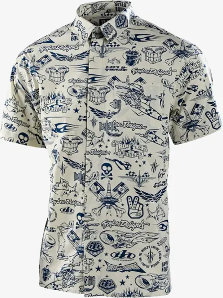 Camisa De Botones Troy Lee Designs Happy Hour White/Navy 1