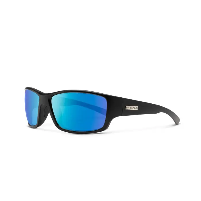 Hull Matte Black Frame With Polarized Blue Mirror Lens Sunglasses 1