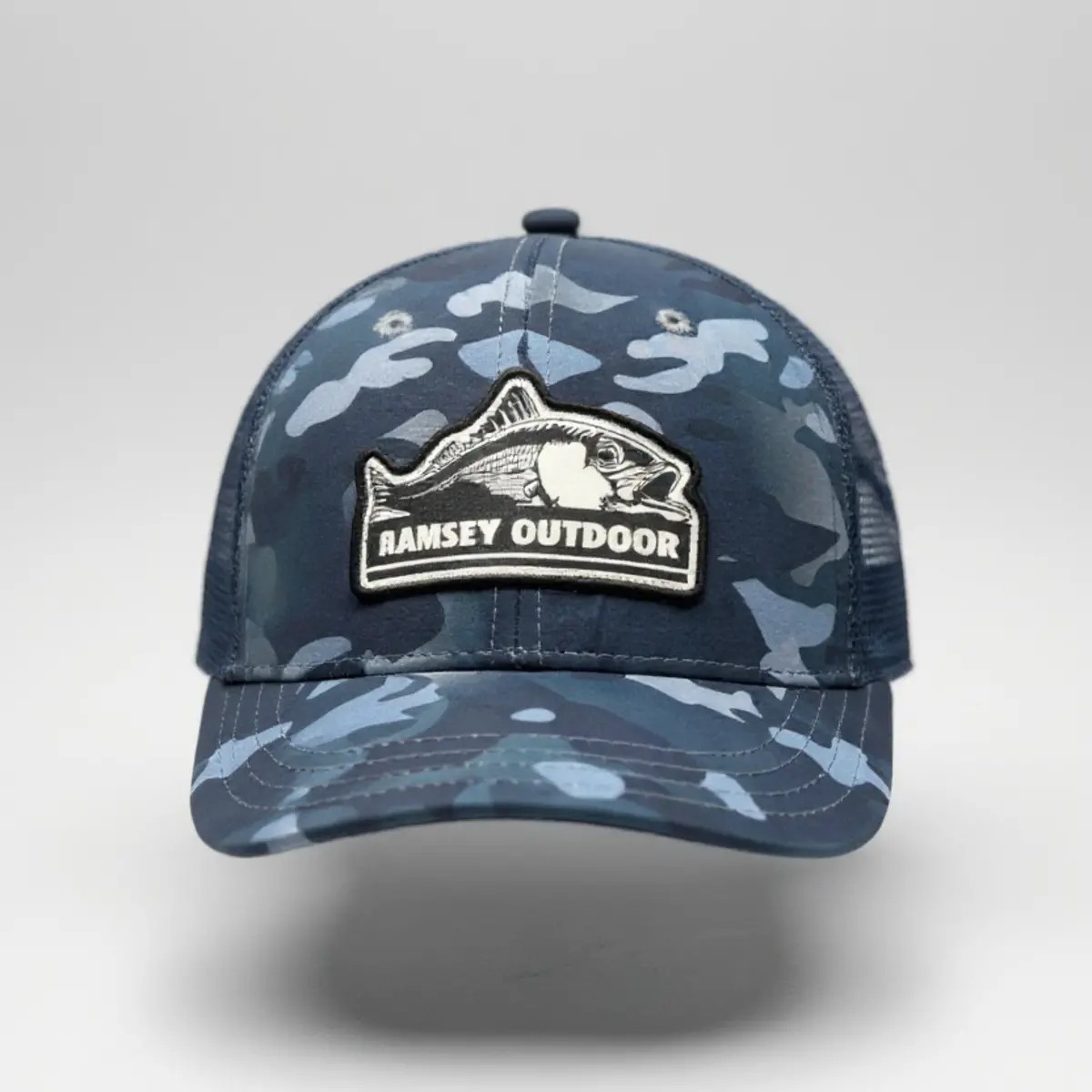 Ramsey Fish Logo Trucker Hat - Tritech Camo 1