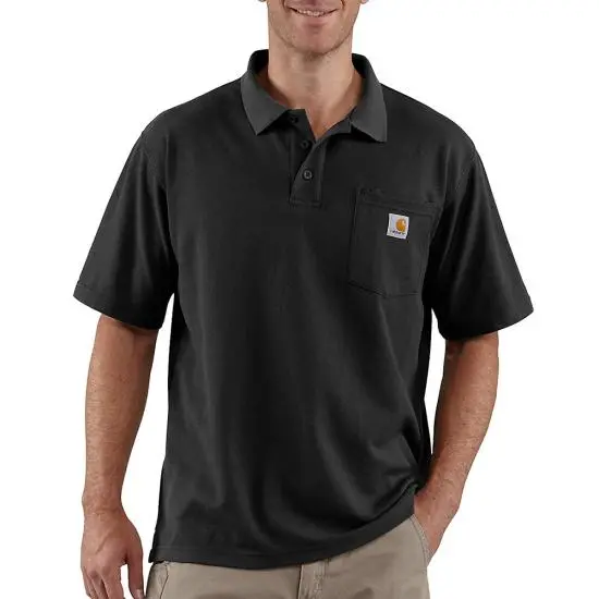 Men's Loose Fit Midweight Short-Sleeve Pocket Polo Shirt 1