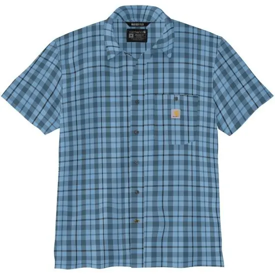 Men's Force Sun Defender Relaxed Fit Lightweight Short-Sleeve Plaid Shirt 1
