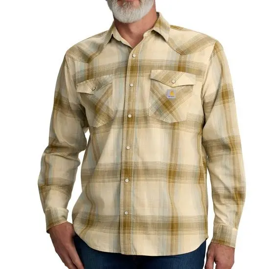 Men's Montana Rugged Flex Relaxed Fit Lightweight Long-Sleeve Snap-Front Plaid Shirt 1