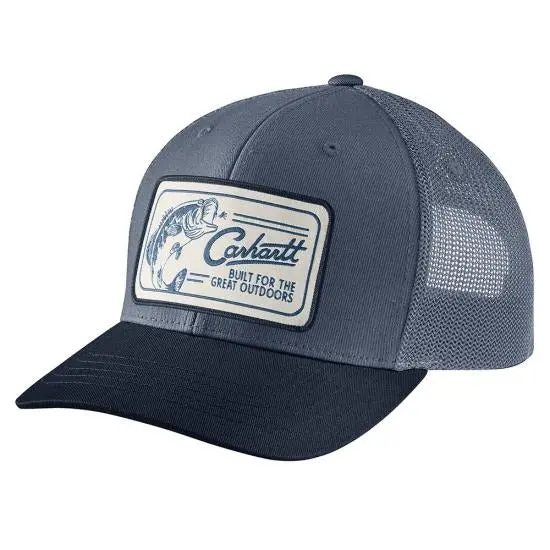 Canvas Mesh-Back Fish Patch Hat 1